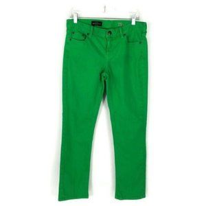 J Crew Matchstick Green Skinny Straight Leg Denim Jeans Womens Size 32